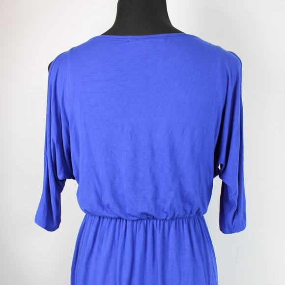 Forever 21 Blue Dress Cold Shoulder Above Knee S - Picture 4 of 5